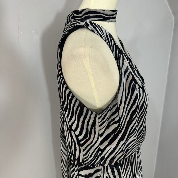 WHBM Resort Zebra Animal Print High Low Dress Size 8 Coastal Flowy Vacay Beach - Picture 9 of 16